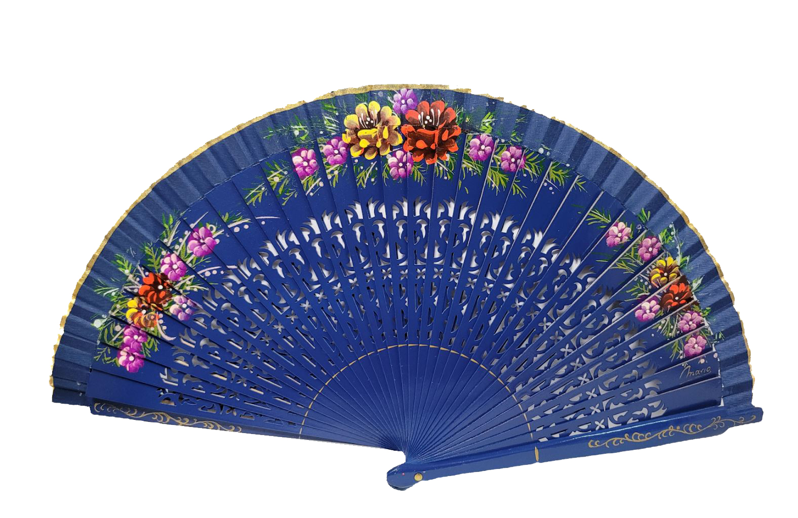 Fretwork Fan and Painted by Two Faces. ref 1138